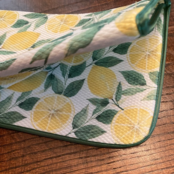 Farmhouse Lemons & Leaves Dish Drying Mat, Lemons, Lemon Slices Dish Drying Mat - Picture 9 of 11